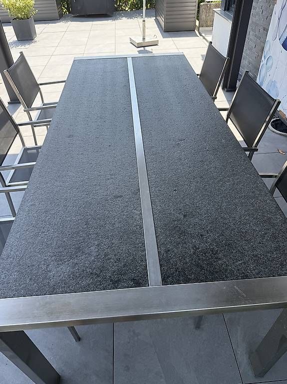 Tischset: Edelstahl Tisch und 6 Stühle – Gebraucht aus Tenniken von Dani_4414 1