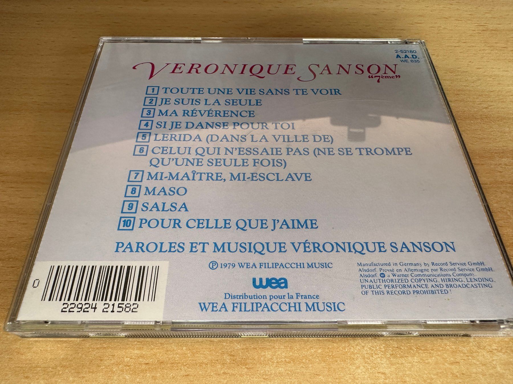CD: Véronique Sanson – 7ème – Usato da Rikon im Tösstal venduto da Alpenmutz 1