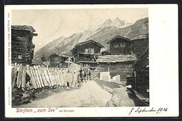 Zermatt, Dörflein zum See, Holzhütten