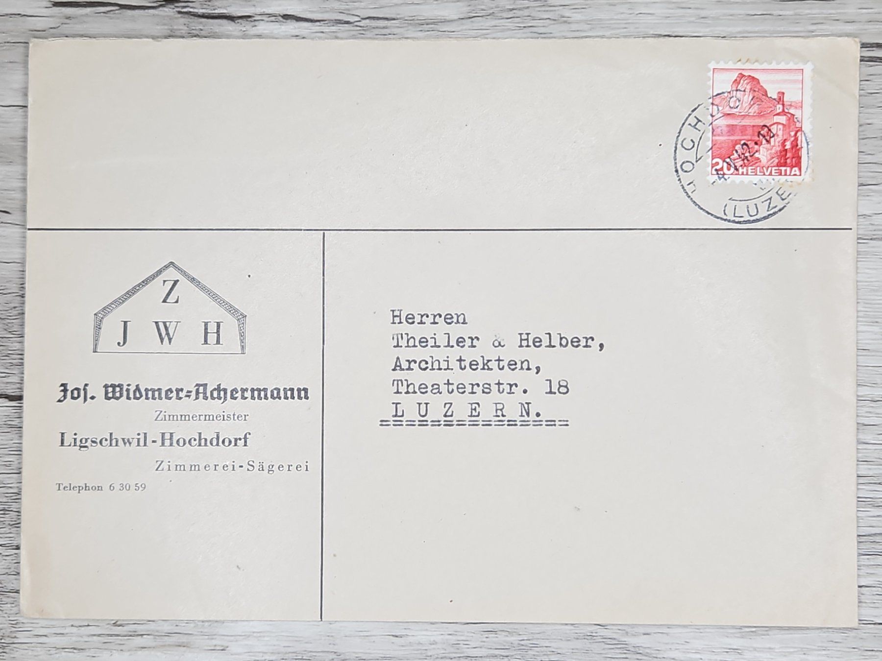 Tutti i francobolli: CL01 Enveloppe + Timbre Suisse 1942 – Usato da Cousset venduto da Patrick_Collections