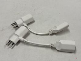 2x Adapter Kabel / Stromkabel, weiss (C348)
