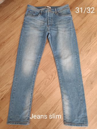 Jeans slim taille 31/32 bleu clair