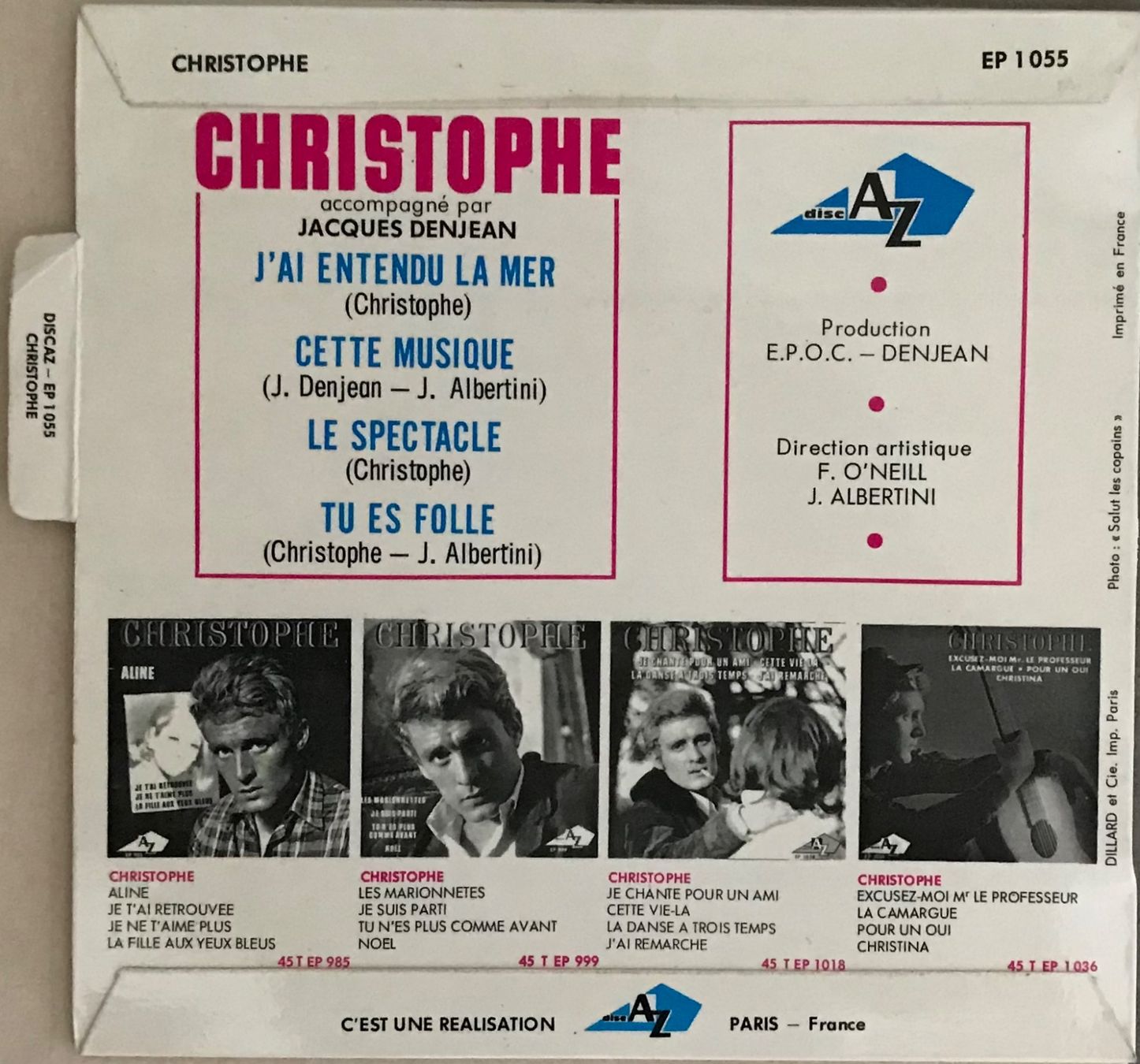 Dischi in vinile: CHRISTOPHE - J’AI ENTENDU LA MER – Usato da Bussigny venduto da vinyl-pas-cher 1