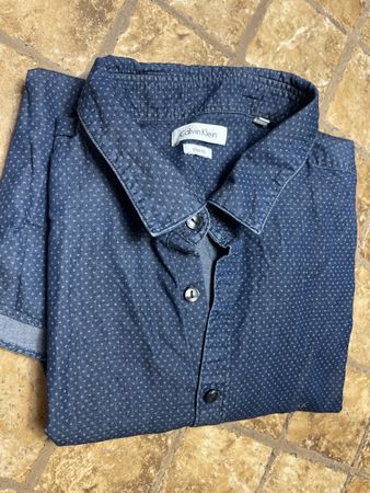 Calvin Klein Slim Fit Blu, Jeans Camicia Taglia 41/42 -uomo