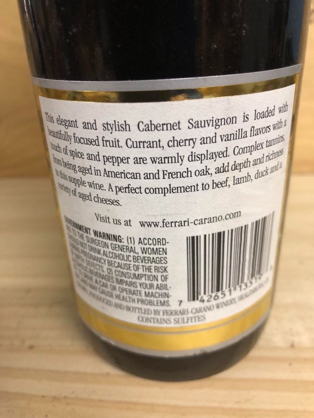 Vino: 2003  CABERNET SAUVIGNON FERRARI-CARANO – Nuovo e nell'imballaggio originale da Münchenstein venduto da weinundspirituosen 4