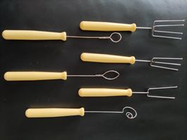 Trempiergabel-Set, 6-teilig aus den 1980 Jahren Rarität Vint