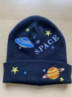 Kinder-Mütze schwarz mit Weltraummotiv Einheitsgrösse