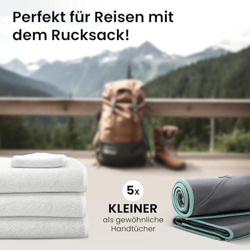 Badetücher: Handtuch 2er Schnelltrocknend Kompakt Leicht Microfaser – Neu und originalverpackt aus Hundwil von Pakethase 3