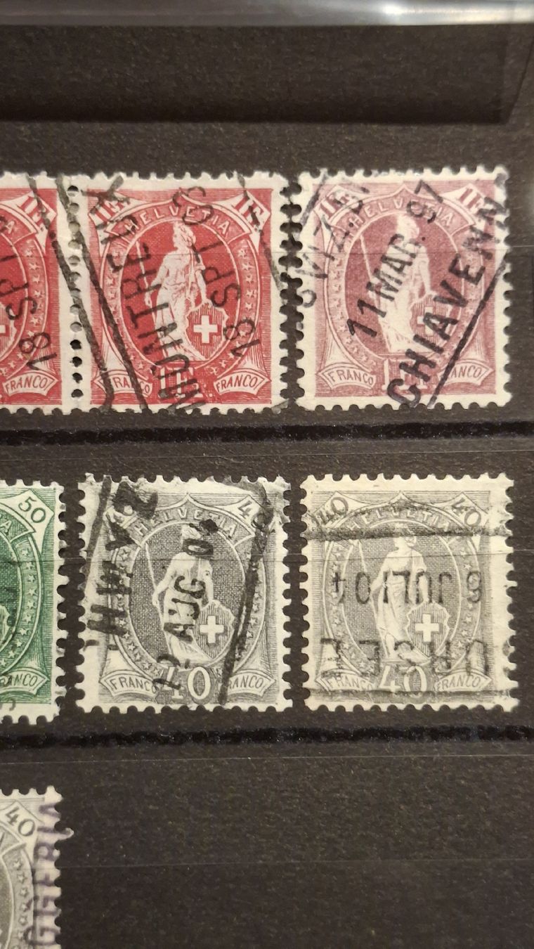 Tutti i francobolli: Lot Stehende Helvetia Div. – Usato da Balgach venduto da SIMEON27 1