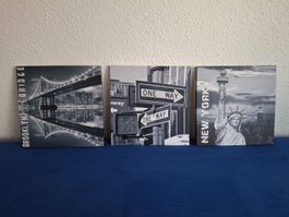 Bild auf Leinwand - Monochrom grau New York