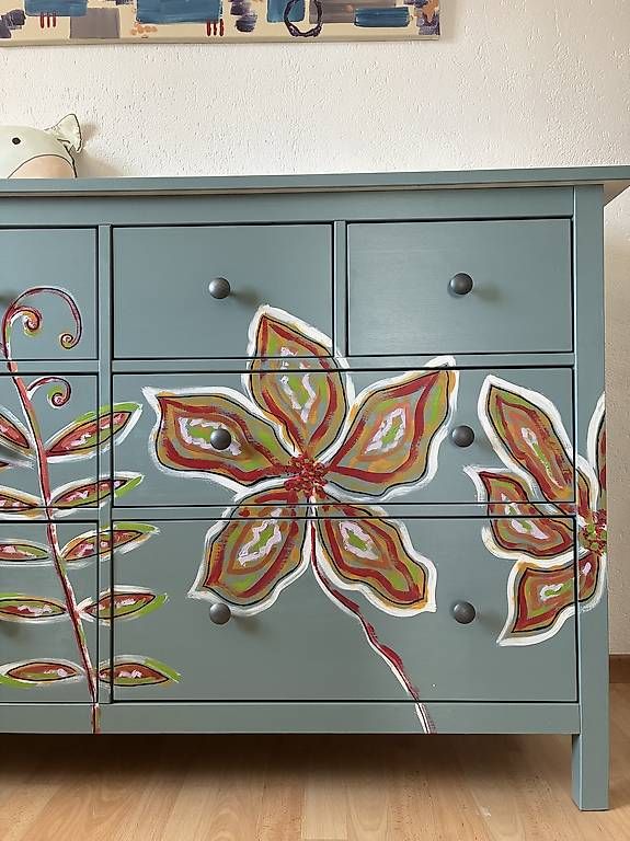 Cassettiere: Holz Kommode Sideboard hand-painted und gestrichen 🥰 – Nuovo (secondo la descrizione) da winterthur venduto da MEAhealingBrush 4