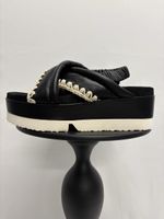 Mou Plateau Sandalen aus Leder schwarz 41
