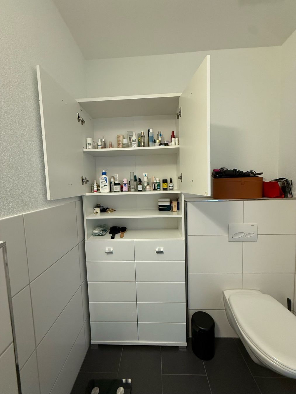 Bad-Hochschrank weiss Hochglanz, 75 × 30 × 190 cm, wie neu (D'occasion ...