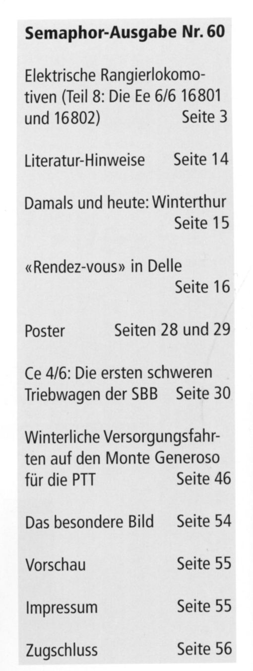 Zeitschriften & Magazine: Semaphor Klassiker der Eisenbahn 60 Winter 2018 – Gebraucht aus Köniz von vasco013 1