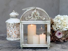 Chic Antique Laterne aus Eisen mit Dekor