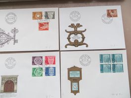 4 Briefe FDC Architektur+Kunsthandwerk 1973–75