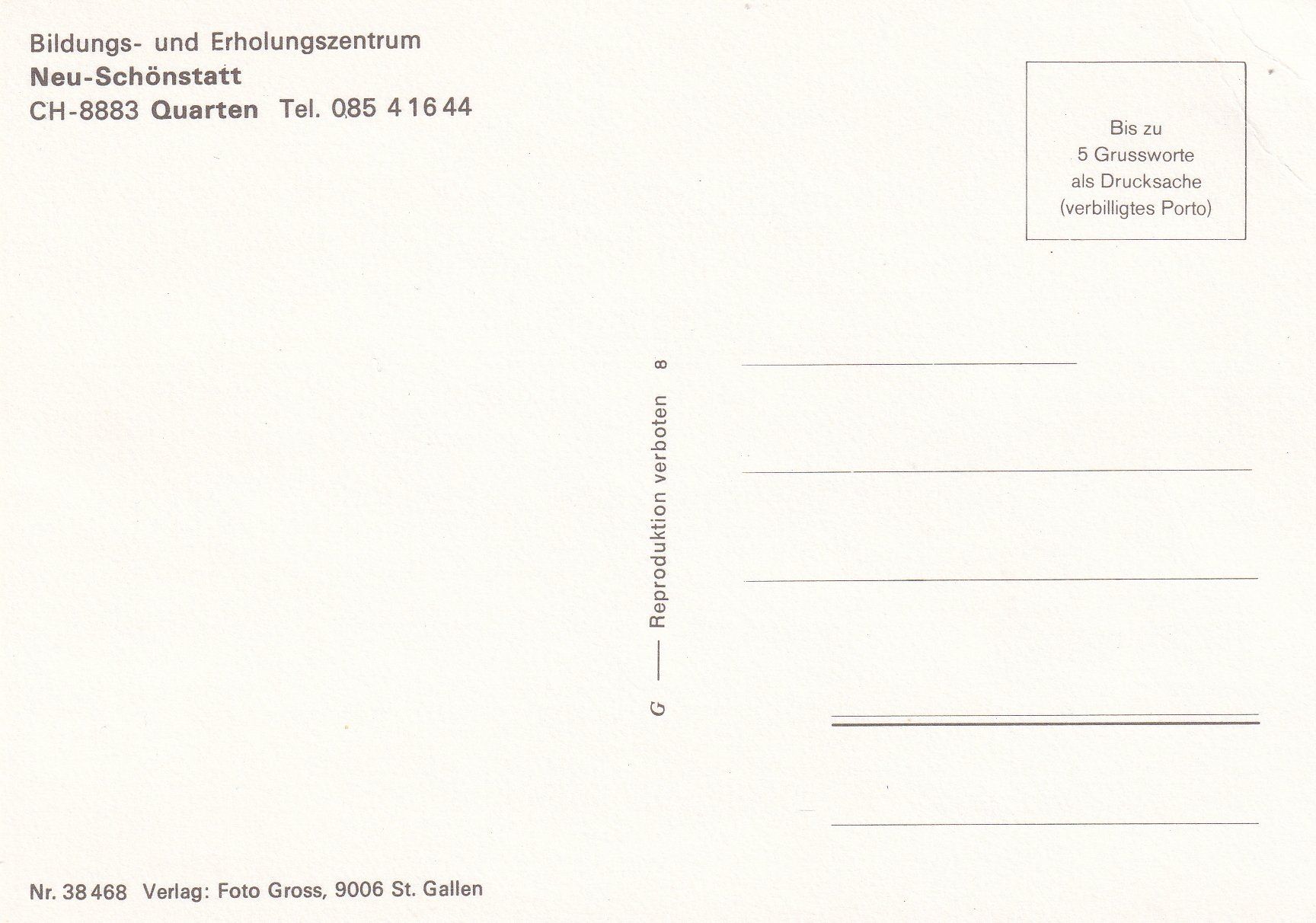 Cartoline postali: Quarten - Neu-Schönstatt /ay – Usato da Hombrechtikon venduto da Rudolf07 1