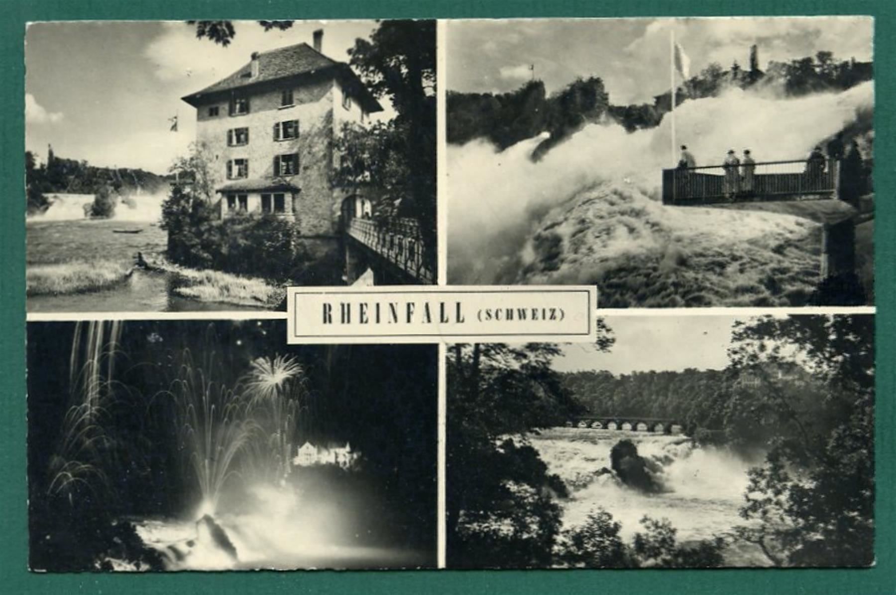 Ansichtskarten: Rheinfall, 4 Ansichten, ungelaufen, ca. 1955 – Gebraucht aus Sargans von Hausi1951