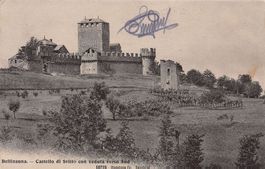 Bellinzona, Castello di Svitto verso sud, circolata 1908