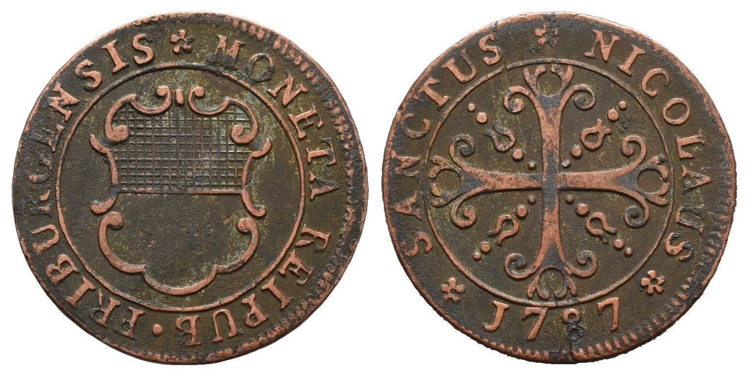 Alle Münzen: Freiburg Kreuzer 1787  /3585 – Gebraucht aus Trimbach von Solothurn1