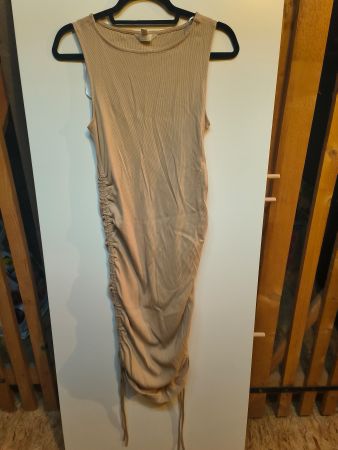 HM Kleid, Beige, Gr. L, gerafft