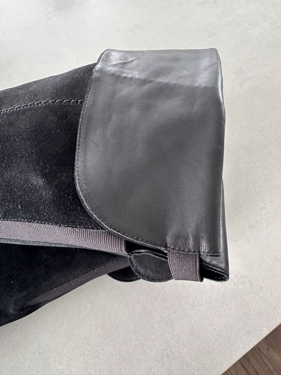 Elegante schwarze Wildleder Stiefel Gr. 37,5 6