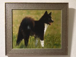 Gemälde: von einem Hund , signiert '97.