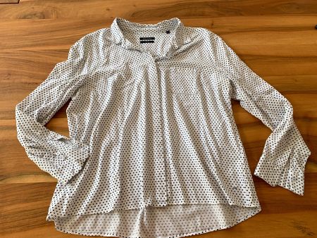 MARC O POLO gepunktete tolle Stretch Blluse weiss/blau Gr 44