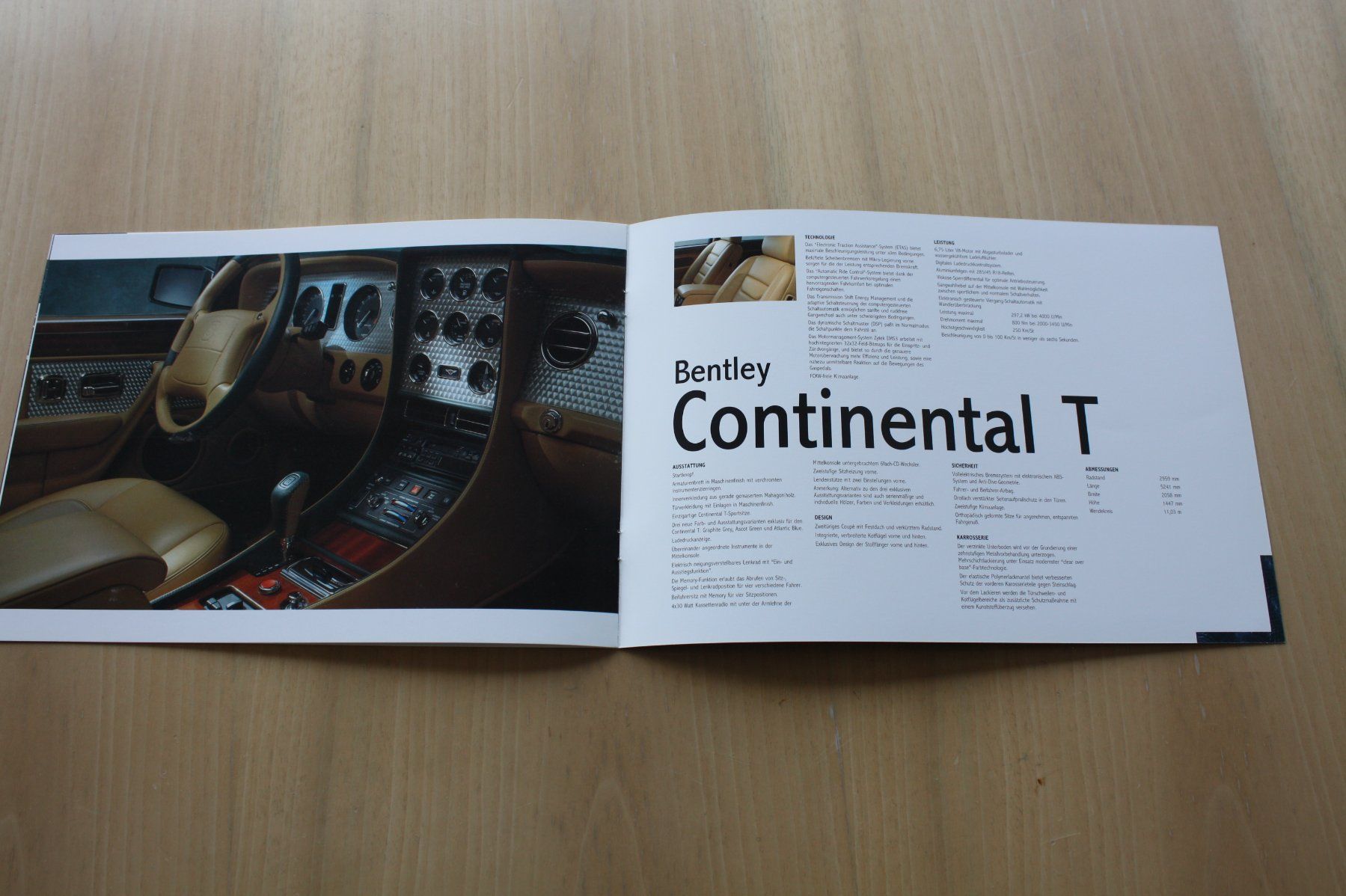 Bentley Documenti: Bentley Continental T Prospekt 1996 Deutsch – Usato da Wikon venduto da erwin400 3