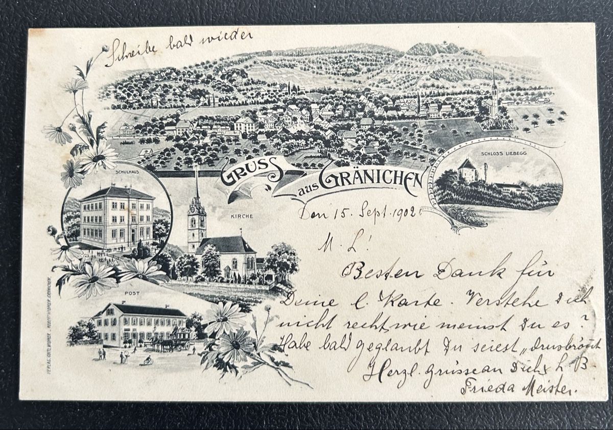 Cartes postales: Gruss aus Gränichen Strichlitho  – D'occasion à Horw par Tellbub