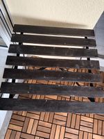 Garden Table Dark Wood Metal Frame LxWxH 71x54x52cm