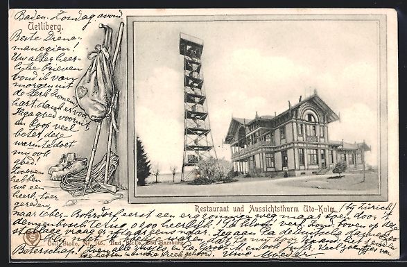 Cartoline postali: Uetliberg, Restaurant und Aussichtsthurm – Usato da Berlin venduto da bartko-reher