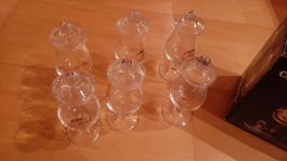 K..12 / Ker R) Vintage Calvados Glas Set mit Deckeln in Orig