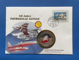Münzbrief 50 Jahre Patrouille Suisse - Emmen 2011