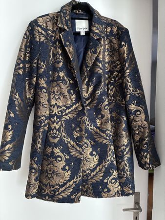 Longblazer aus glänzedem Jaquard