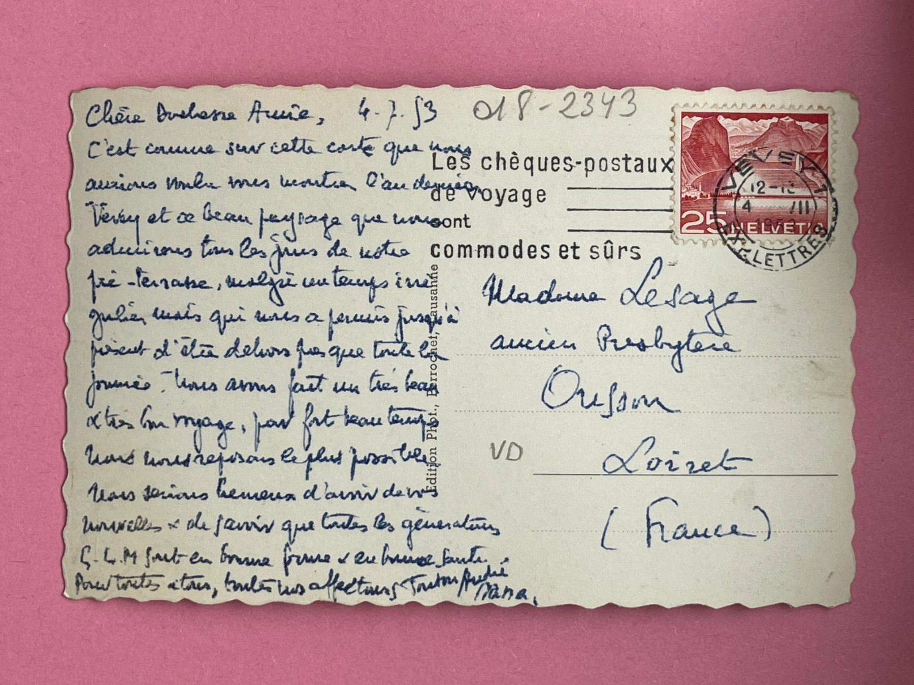 Cartoline postali: Vevey, Dents de Morcles et Dent du Midi – Usato da Steg VS venduto da danwer74 1