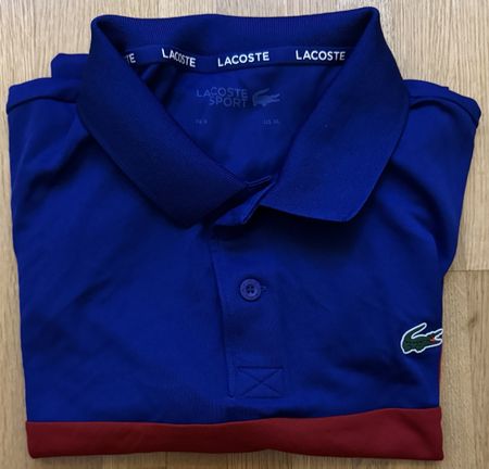 Lacoste Sport Polohemd - Farbe: Blau-Rot | Grösse FR 6/US XL