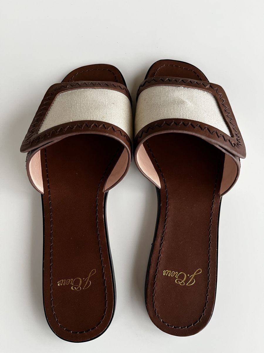 J.Crew Damenschuhe: J.Crew Framed Canvas Flat Sandalen Gr. 37,5 – Neu (gemäss Beschreibung) aus Olten von hahnice99 4