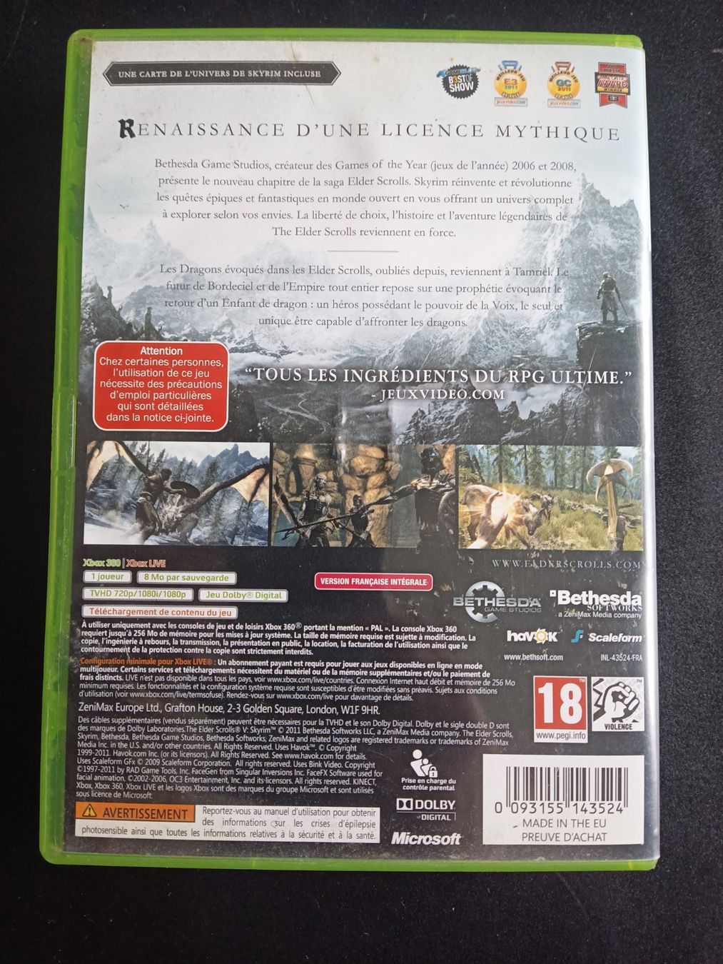 Giochi: The Elder Scrolls V: Skyrim - Xbox 360 – Usato da Renens VD venduto da JoliCoeur1020 1