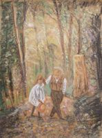 Pastell Zeichnung: A  boy and a girl