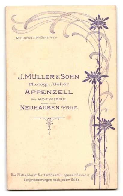 Fotografie & Manifesti: Fotografie J. Müller, Sohn, Appenzell,  – Usato da Berlin venduto da bartko-reher 1