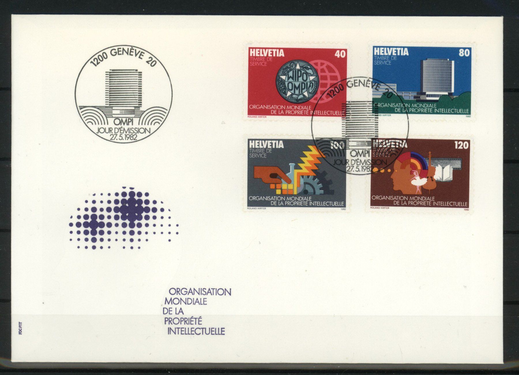 Tutti i francobolli: 1982, FDC, OMPI (D XII) Verschiedene Darstellungen – Usato da Willisau venduto da Vollstempel