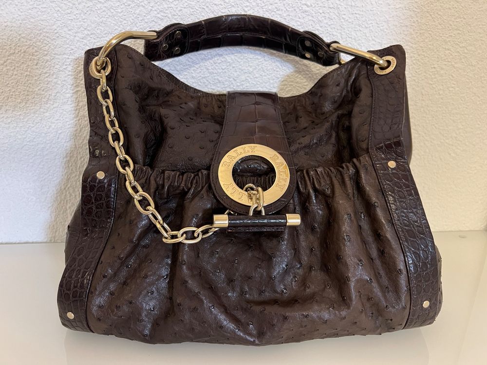 Bally - Sac ?� main en cuir d'autruche et de crocodile (D'occasion) ?� St-Prex pour CHF 650 �?? avec 
