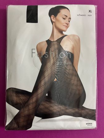 Strumpfhose Fashion Migros, Grösse XL (Rhombus/Doppellinie)