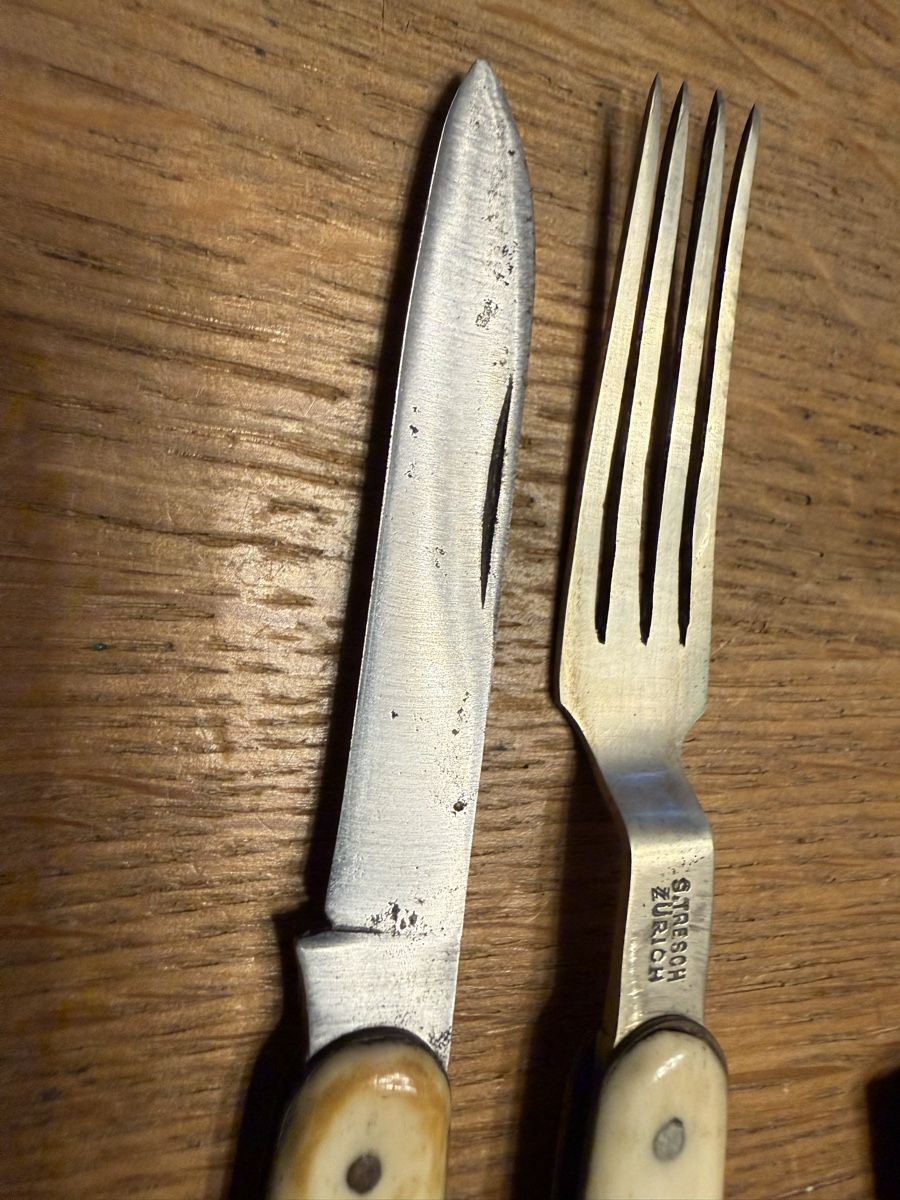Coltelli tascabile: Altes Taschenmesser & Gabel Set. Kutscher Besteck – Usato da Goldach venduto da Messerguru 5