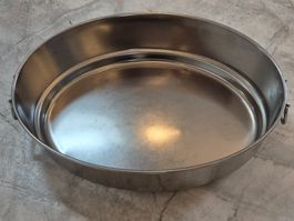 Militär Edelstahl-Schale oval  37x26x9cm mit zwei Griffen