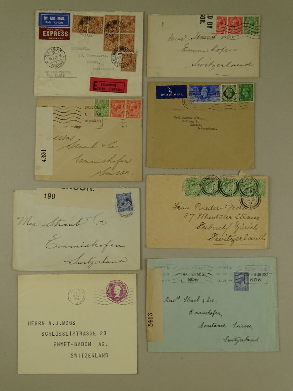 Alle Briefmarken: GREAT BRITAIN, GROSSBRITANNIEN, 39 ÄLTERE BRIEFE/KARTEN – Gebraucht aus Grüningen von Kartensammler 2