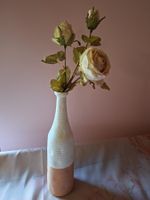 neu: Keramik Vase weiss/Terrakotta