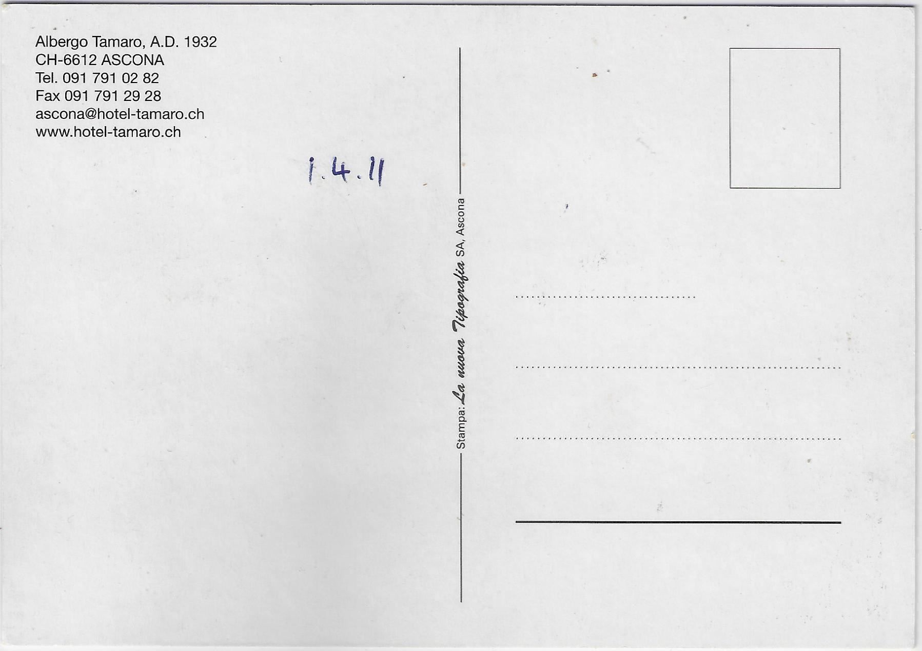 Cartoline postali: Ascona - Albergo Tamaro A.D. 1932/Repro – Usato da Ettingen venduto da Kartenplanet 1