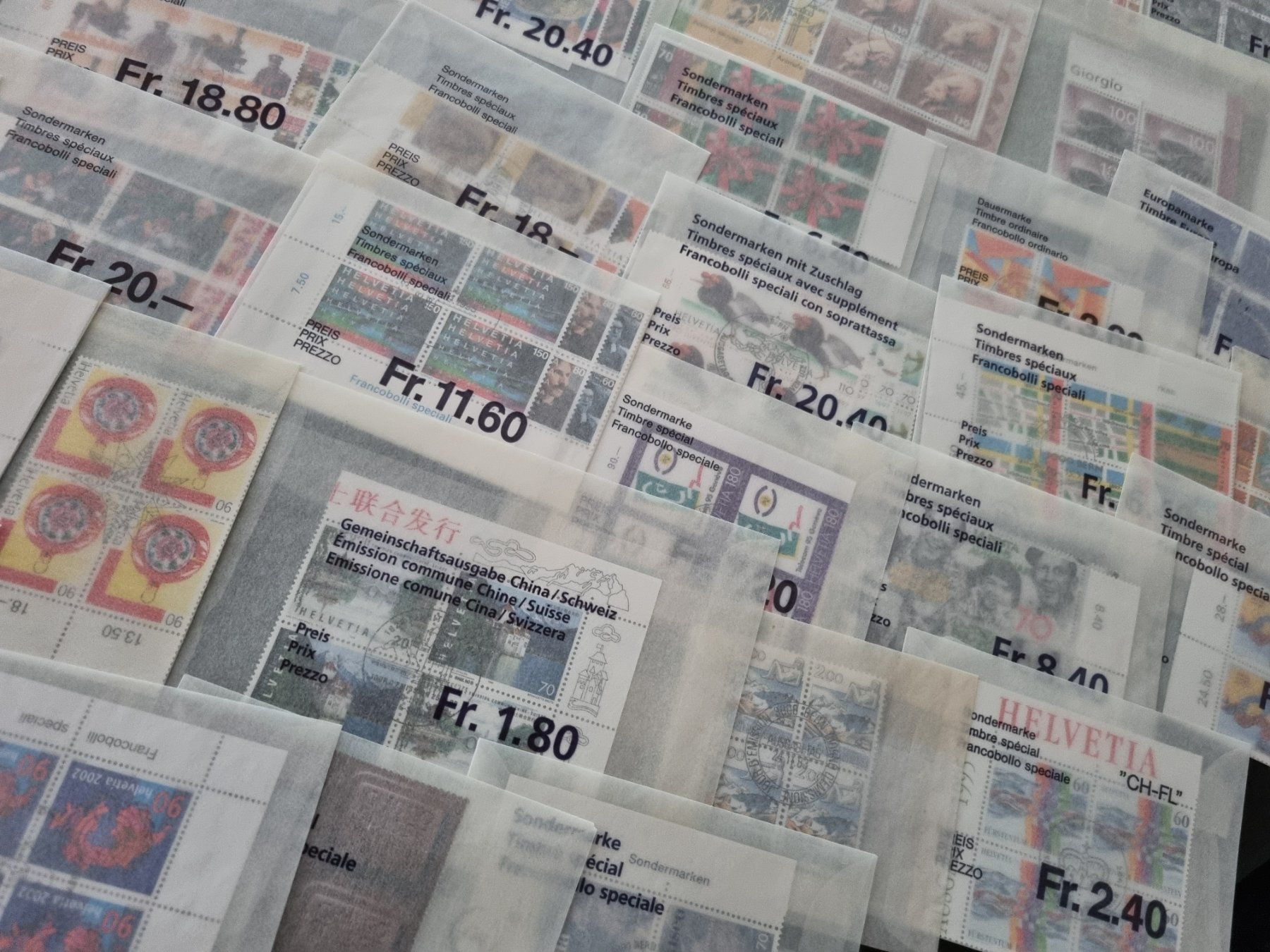 Alle Briefmarken: Posten mit CH Viererblocks - alles Top Aboware – Gebraucht aus Gümligen von Geniusbuy 2
